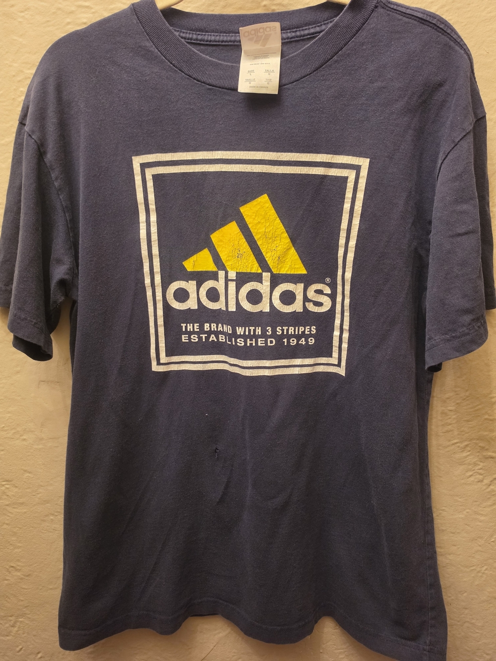 Vintage 90s Adidas Made in Canada Distressed Graphic T-Shirt Large